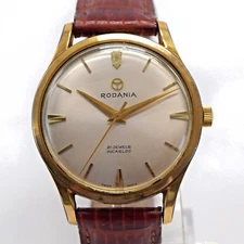 60’s Vintage Swiss Rodania FHF 72 21 Jewels Windup Gold Plated Men’s Watch-36mm