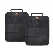 Car Kick Mat, Set of 2 Seat Protector Mats for Car Upholstery, Black Seat Protec