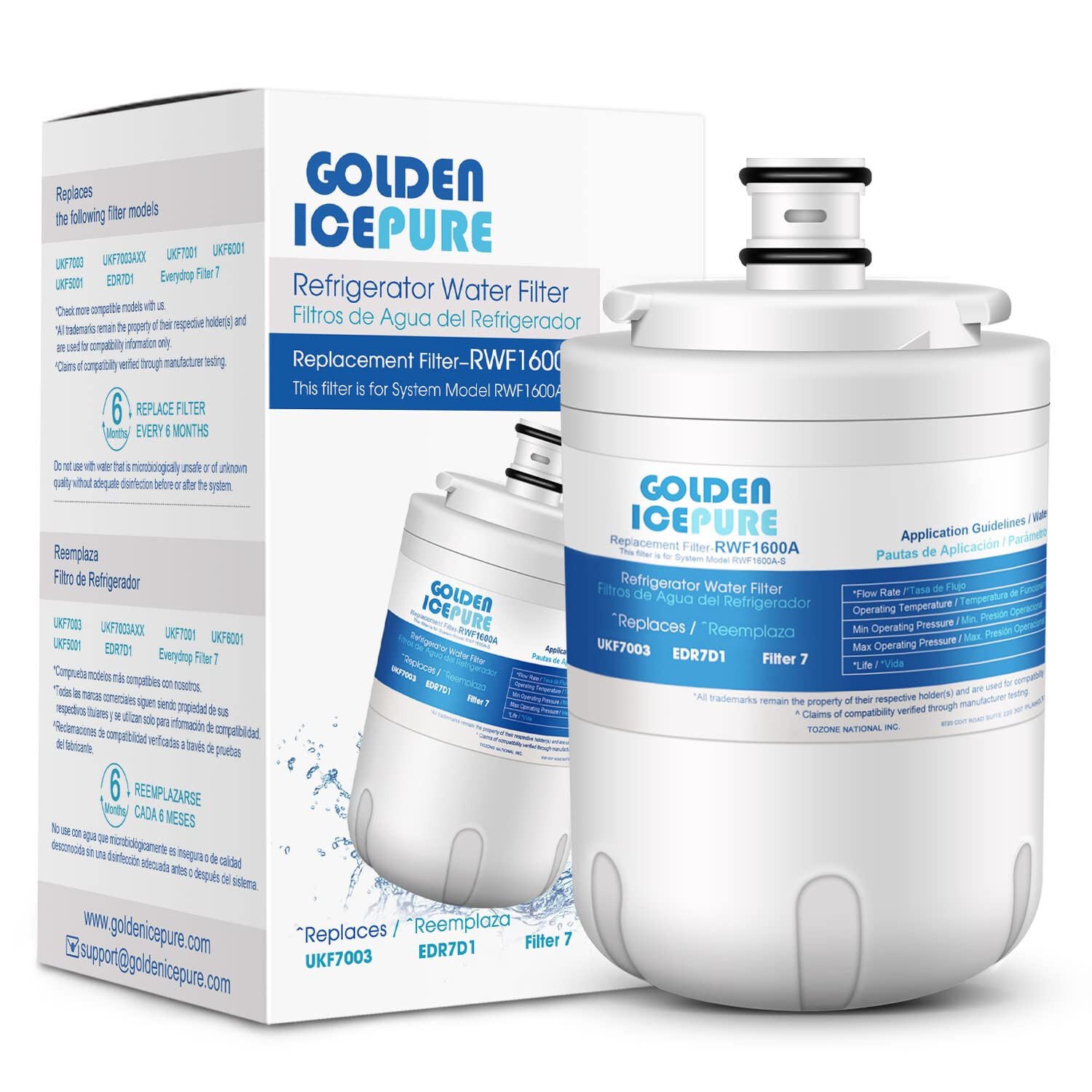 GOLDEN ICEPURE UKF7003 Refrigerator Water Filter Replacemnt for UKF7003AXX,1PACK