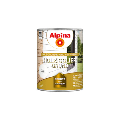 Holzisolier-grund weiß 2,5l deckend Grundierung Außen weiß Dose