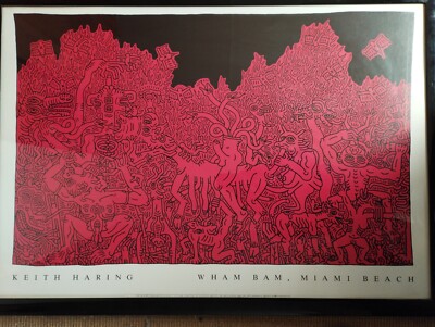 Keith Haring 1985 XXL lithograph print Wham Bam, Miami Beach Medusa Banksy Kaws