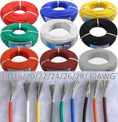 Cable 14/16/20/22/24/26-30 AWG Wire 0.08mm AWG Stranded 300V 200°C RoHS Cable 