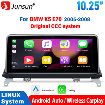 10.25'' IPS Autoradio GPS Navi für BMW X5 E70 X6 E71 CCC CarPlay SWC Linux USB EQ