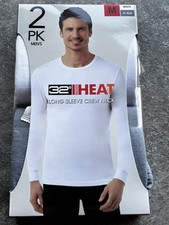 32 Degrees Heat Men's Base Layer 2-Pack Long Sleeve Crew Neck Size M 38/40 NWT
