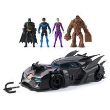 DC Comics, Crusader Batmobile with 4 Action Figures Set, Kids Toys for Boys and 