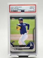 2025 MLB Topps NOW Road To Opening Day OD-274 Roki Sasaki RC Dodgers PSA 10