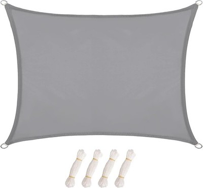 Sonnensegel 2x3m Rechteckig Wasserdicht UV-Schutz Garten Balkon Outdoor Hellgrau