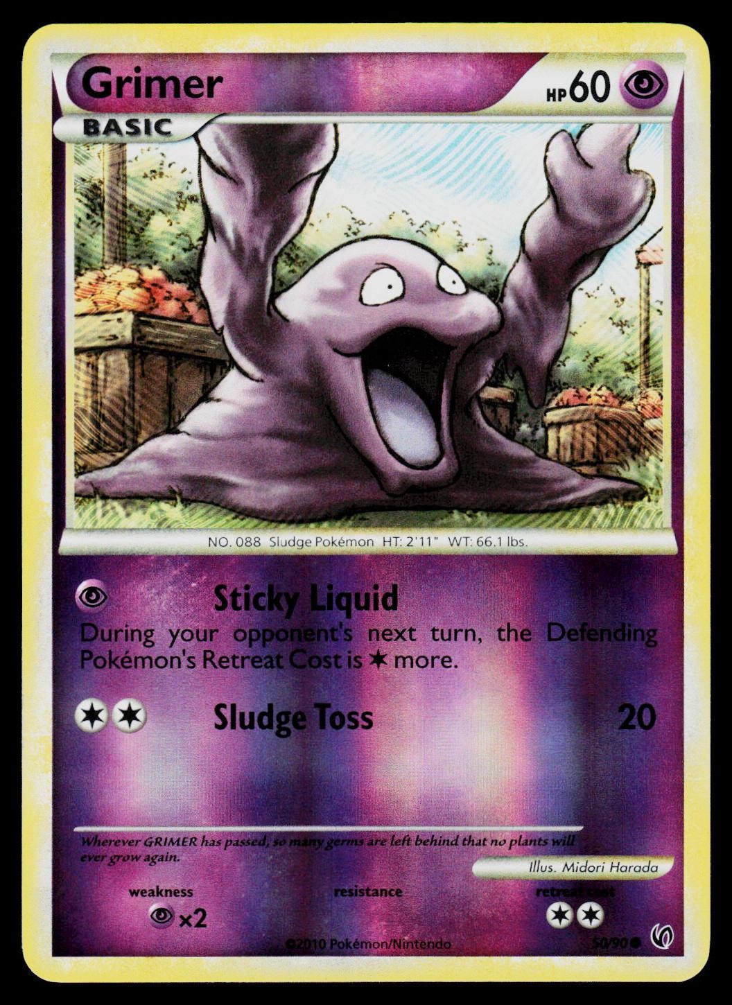 Grimer HGSS Undaunted 50/90 Reverse Holo Common Pokemon Card
