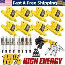 High Performance Ignition Coil & Spark Plug & Wire For Chevy GMC 5.3L 6.2L UF413