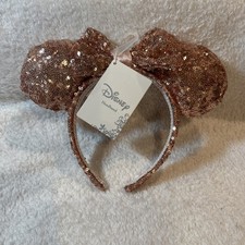 Disney Parks Ears ROSE GOLD Minnie Mouse Sequin Bow  Ears Headband Neon Tuesday