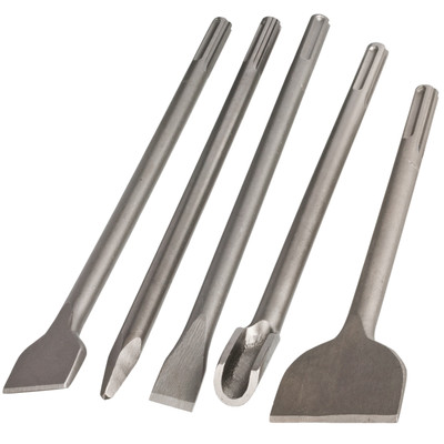 SDS Max Meißel Set 5 St. Fliesenmeißel Spitzmeißel Flachmeißel Breitmeißel Kanal