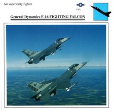 General Dynamics F-16 Fighting Falcon Edito Service Air Military Card USA