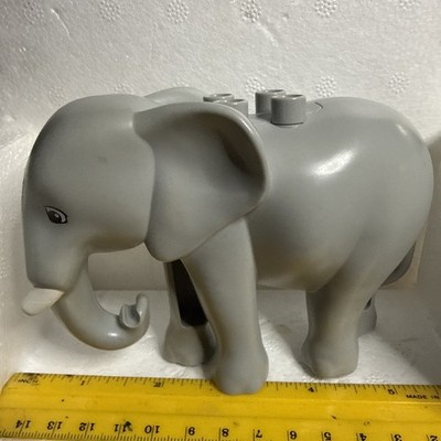 Lego Duplo Vintage Light  Gray Elephant Figure Piece White Tusks 5  Zoo Safari