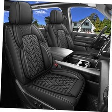 Car Seat Cover Custom Fit for Dodge Ram 1500 2500 3500 Front Seat Pair Black
