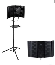VEVOR Microphone Isolation Shield, 5-Panel, Studio Recording Foldable 