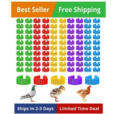 JOR Chicken Leg Bands - Numbered Multi-Colored Poultry Plastic Band for Ducks