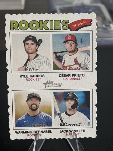 Jack Winkler / Warming Bernabel / Kyle Karros / Cesar Prieto [Deckle Edge] #394 2026 Topps Heritage card