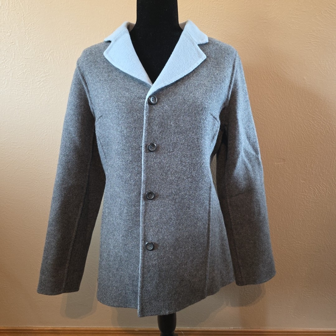Pendleton Wool Jacket Coat Reversible Gray Light … - image 1