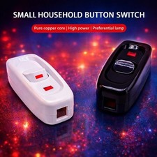 250V 10A Inline ON/OFF Button Table Lamps Desk Light Cord Cable Switch UK.