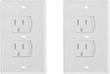 Bates- Self Closing Outlet Covers, 2.95" X 4.7", 2 Pack, White, Sliding Outlet C