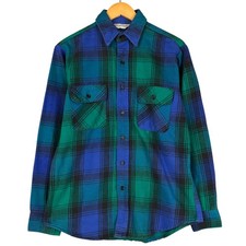 Used FIELD AND STREAM long-sleeved flannel check shirt men's size M equivalent