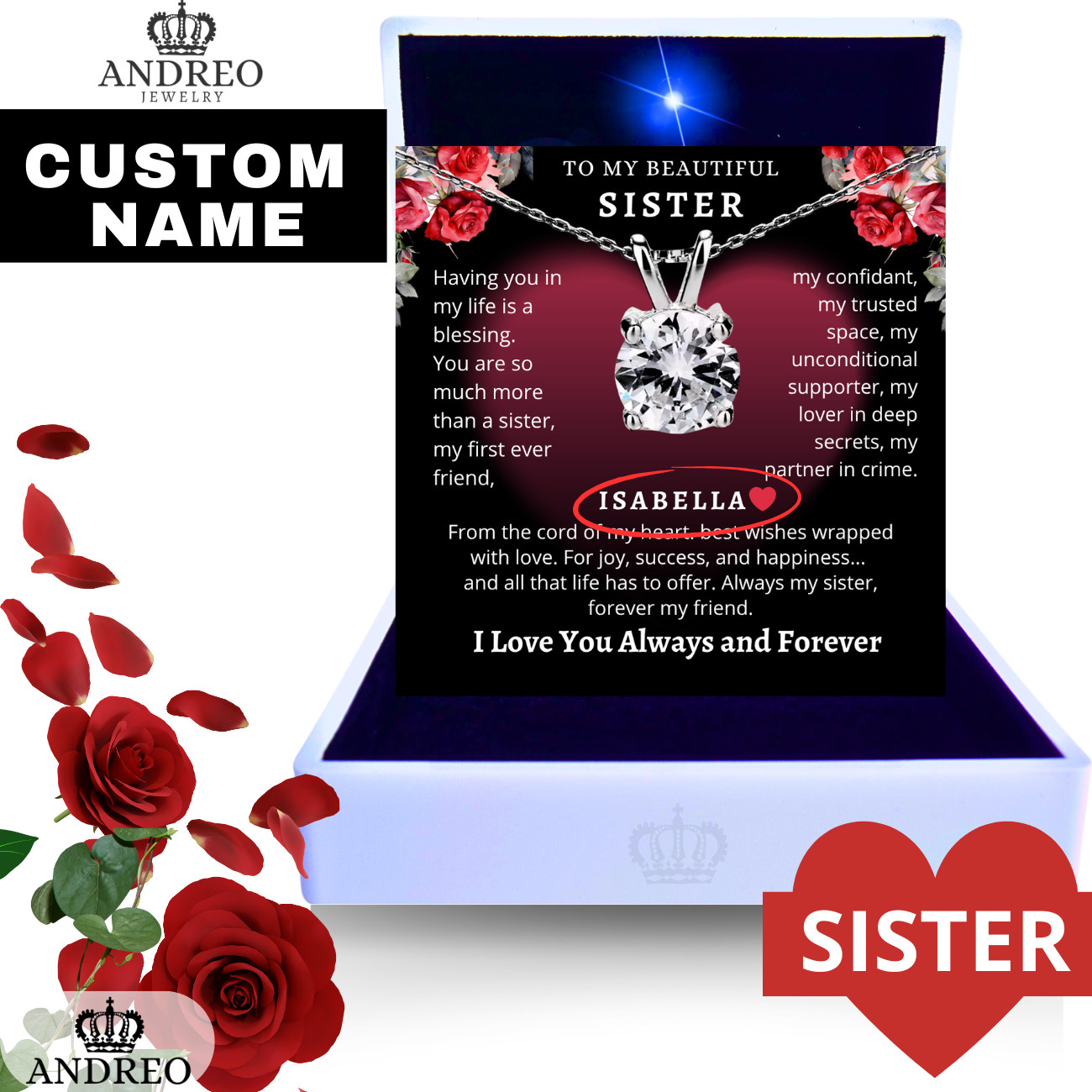 Personalized Forever Love Sister Necklace