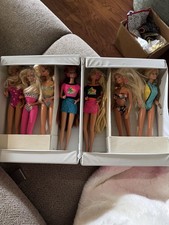 Lot Of 7 Vintage Barbies With Case