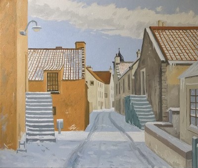 CULROSS FIFE AUF LEINWAND FEINES ÖLGEMÄLDE VON J.M.WALLACE RSA AUSGESTELLTER KÜNSTLER 