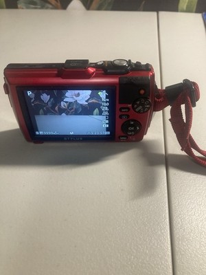 OLYMPUS Stylus Tough TG-4 16MP Waterproof Digital GPS WiFi Camera Red, Tested