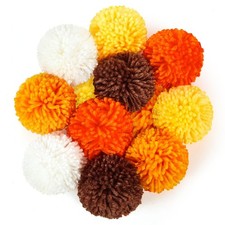 50 PCS 3 Inch Orange Large Yarn Pom Poms Balls For DIY Craft Art Decor