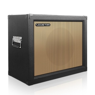 Sound Town 1 x 12'' 65W Guitar Speaker Plywood Cabinet w/ Black Tolex (GUC112BK)
