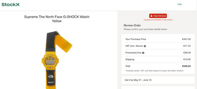     NEU!! Casio G SHOCK DW 6900 x Supreme x The North Face Gelb Yellow Uhr    