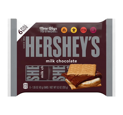 Hershey's Milk Chocolate Candy Bars, 1.55 oz (6 Count)