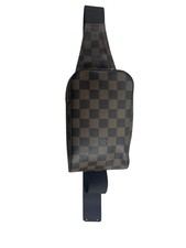 LOUIS VUITTON Damier Ebene Bumbag Belt Bag Brown Gold Hardware