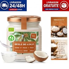 Huile de Coco Bio Vierge 200 ml NaturaleBio, crue pressée à froid, non raffinée