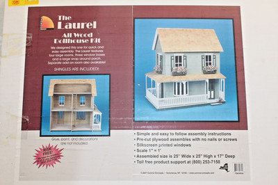 VTG 2001 Corona Concepts The Laurel Dollhouse Kit All Wood 25''x25''x17'' Un-Opened