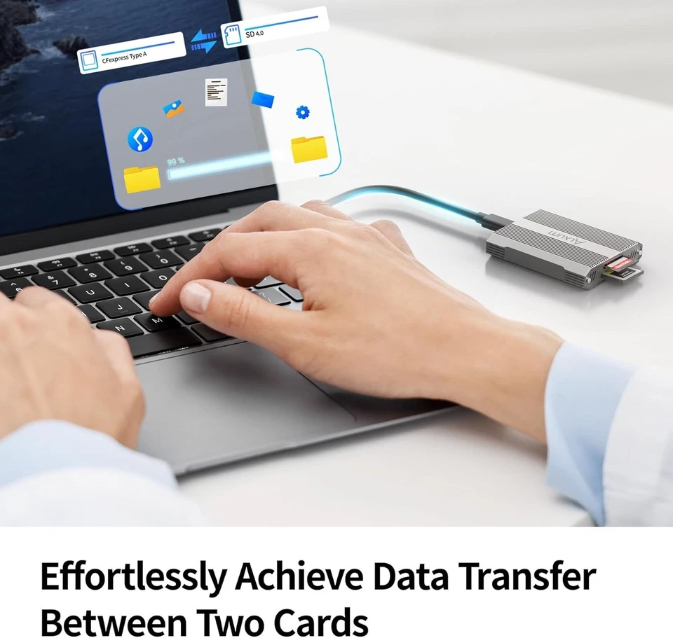 Alxum Aluminium CFexpress Type A & SD 4.0 Dual Card Reader, 10Gbps USB-C Externa - Image 3 of 3