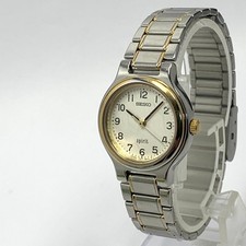 Seiko Spirit Ladies Watch White Dial Arabic Numerals Gold Silver Used