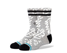 Stance Kids Grey Crew Cotton Mid Cushion Wade Collection Palms Casual Socks Sz L