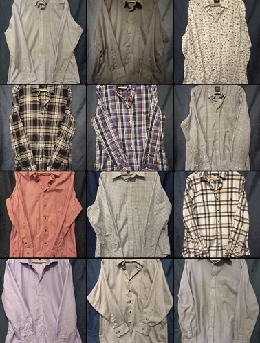 Closet Clear out! Lot of 16 Mens collared button up shirts preowned and new.