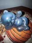 Fenton Blue Iridescent Reclining Bear