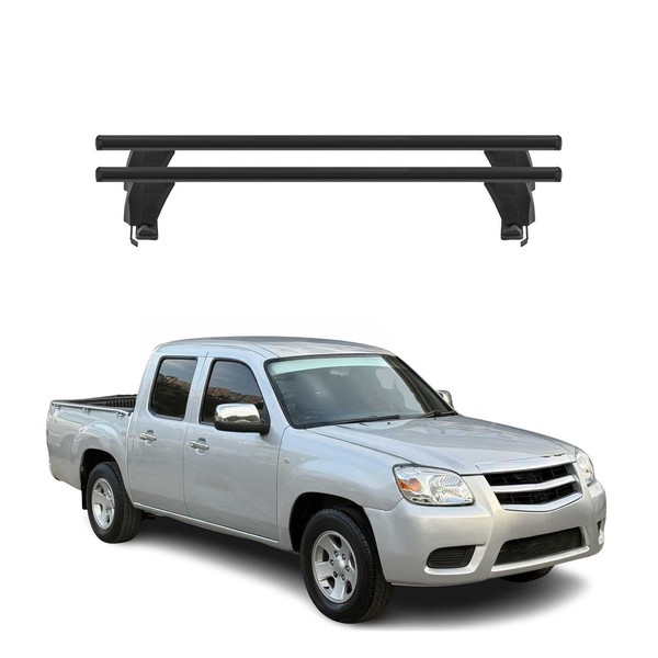 Menabo DachträGer GrundtäGer FüR Mazda BT-50 2011-2020 50Kg Alu Schwarz 2 Tlg-image