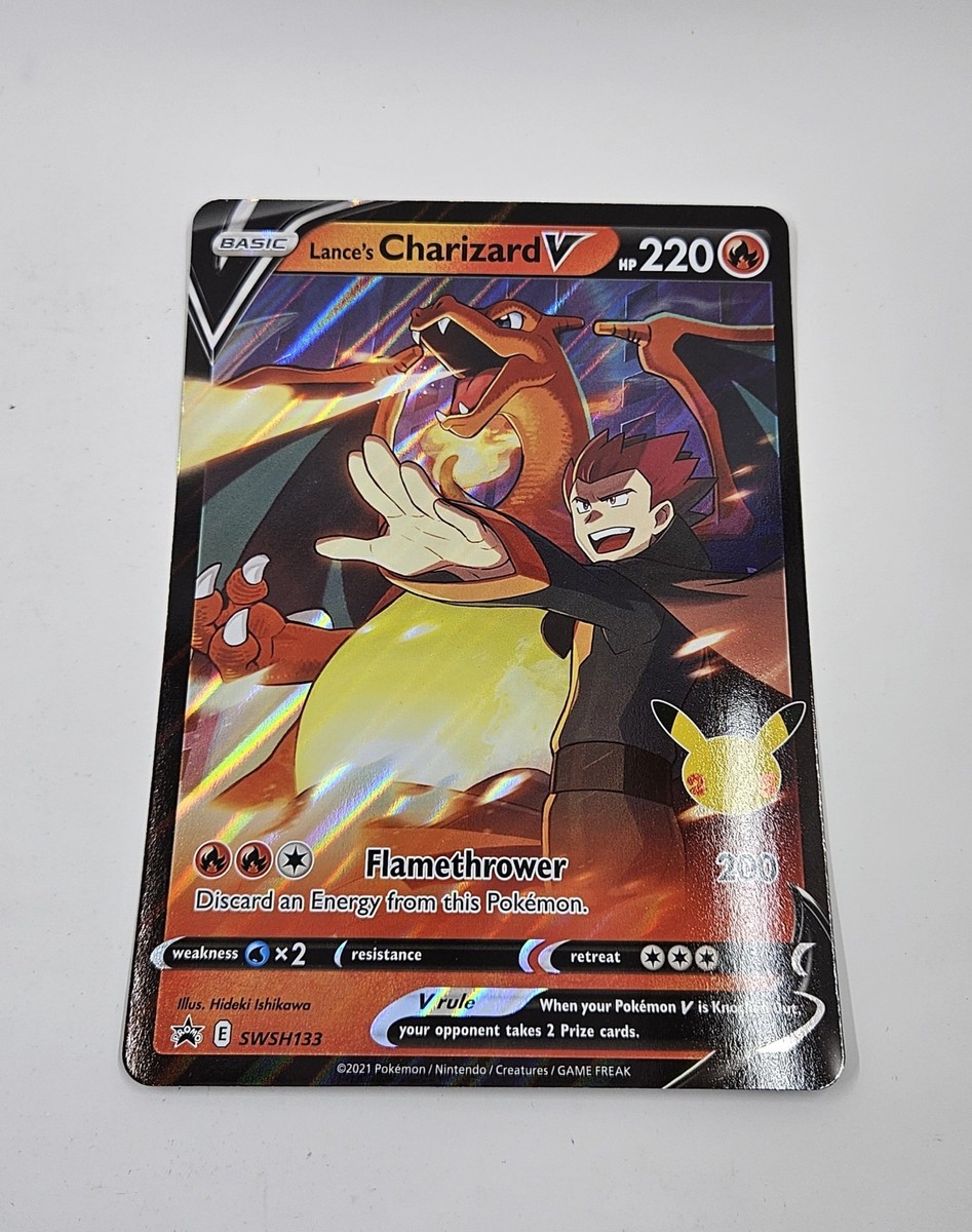 Pokemon Jumbo Lance's Charizard V 133 Celebrations Black Star