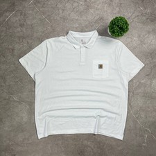 Carhartt Multi-Pocket Polo T-Shirt Original Fit Cotton Shirt White Mens Size 2XL