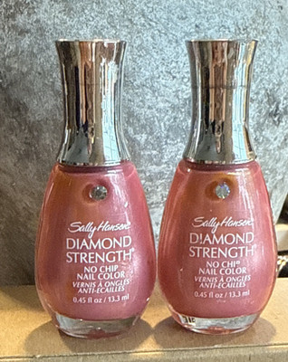 (2) Sally Hansen Diamond Strength Nail Polish 38 ROSE PETALS  (Caps have damage)