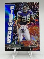 ADRIAN PETERSON Insert 2025 Panini Prizm Black 'Fireworks' BLUE #'d 156/199!!