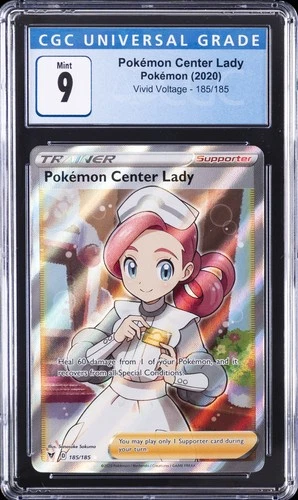 2020 POKEMON VIVID VOLTAGE #185/185 POKEMON CENTER LADY CGC 9