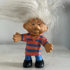 Vintage Norfin Bendable Troll Striped Shirt Jeans 90s Norfin Troll