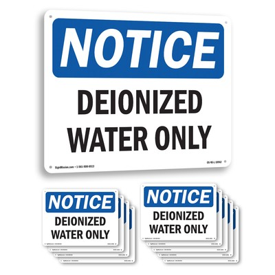 #ad #ad Deionized Water Only OSHA Notice Sign Metal Plastic Or Decal 5 or 10 Pack $238.99