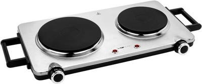 Clatronic  Edelstahl-Doppelkochplatte | Kochplatte mit 2 Kochfeldern | 2500W